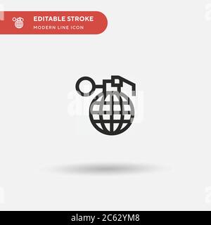Grenade Simple vector icon. Illustration symbol design template for web mobile UI element. Perfect color modern pictogram on editable stroke. Grenade icons for your business project Stock Vector
