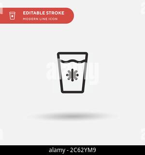 Ice Coffee Simple vector icon. Illustration symbol design template for web mobile UI element. Perfect color modern pictogram on editable stroke. Ice C Stock Vector
