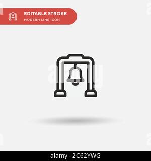 Bell Tower Simple vector icon. Illustration symbol design template for web mobile UI element. Perfect color modern pictogram on editable stroke. Bell Stock Vector