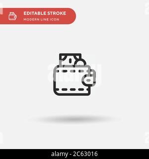 Wallet Simple vector icon. Illustration symbol design template for web mobile UI element. Perfect color modern pictogram on editable stroke. Wallet ic Stock Vector