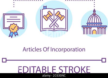Articles of incorporation concept icon Stock Vector