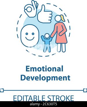 Emotional development concept icon Stock Vector