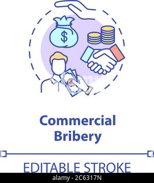Commercial bribery concept icon Stock Vector