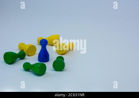 Champion of game pieces against all odds Stock Photo