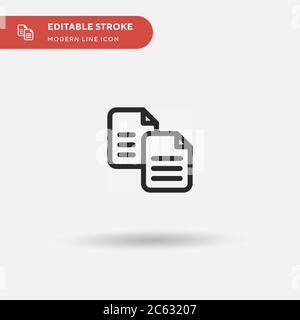 Copy Simple vector icon. Illustration symbol design template for web mobile UI element. Perfect color modern pictogram on editable stroke. Copy icons Stock Vector