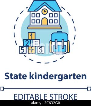 State kindergarten concept icon Stock Vector