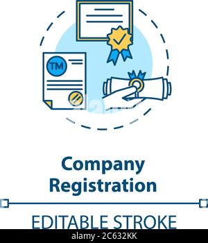 Company registration concept icon Stock Vector