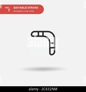 Boomerang Simple vector icon. Illustration symbol design template for web mobile UI element. Perfect color modern pictogram on editable stroke. Boomer Stock Vector