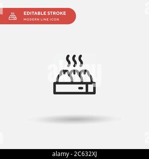 Dumpling Simple vector icon. Illustration symbol design template for web mobile UI element. Perfect color modern pictogram on editable stroke. Dumplin Stock Vector