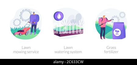 Gardening services abstract concept vector illustrations. Stock Vector
