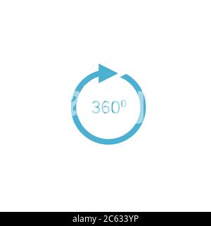 Rotation icon, 360 degrees view or rotation sign icons. Stock vector illustration isolated on white background. Stock Vector