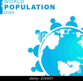 World Population Day, Earth globe, poster, template for web and presentation, vector illustration Stock Vector