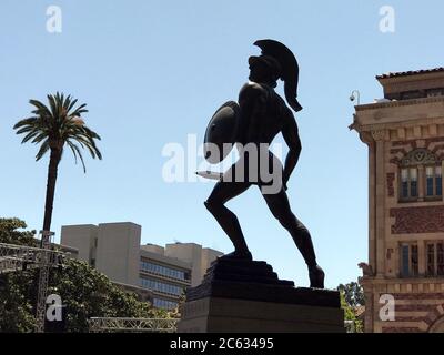 Tommy the Trojan statue at the USC campus in downtown Los Angeles, CA Stock Photo