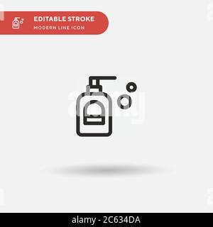 Liquid Soap Simple vector icon. Illustration symbol design template for web mobile UI element. Perfect color modern pictogram on editable stroke. Liqu Stock Vector