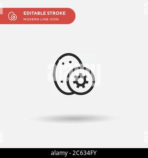 Kiwi Simple vector icon. Illustration symbol design template for web mobile UI element. Perfect color modern pictogram on editable stroke. Kiwi icons for your business project Stock Vector