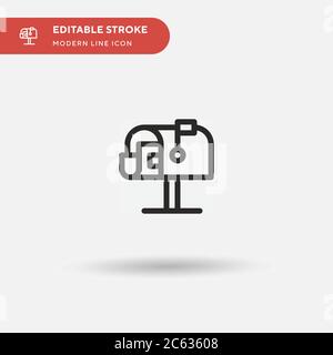 Postbox Simple vector icon. Illustration symbol design template for web mobile UI element. Perfect color modern pictogram on editable stroke. Postbox Stock Vector