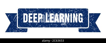 deep learning ribbon. deep learning grunge band sign. deep learning banner Stock Vector