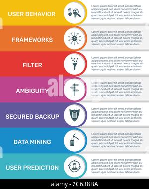 Vector Infographic banner template Big Data. Modern flat color design. Can be used for process diagram, presentations, workflow, banner with BIG DATA Stock Vector