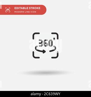Degrees Simple vector icon. Illustration symbol design template for web mobile UI element. Perfect color modern pictogram on editable stroke. Degrees Stock Vector