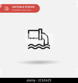 Sewage Simple vector icon. Illustration symbol design template for web mobile UI element. Perfect color modern pictogram on editable stroke. Sewage ic Stock Vector