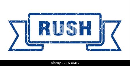 rush ribbon. rush grunge band sign. rush banner Stock Vector