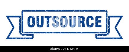 outsource ribbon. outsource grunge band sign. outsource banner Stock Vector