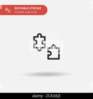 Puzzle Simple vector icon. Illustration symbol design template for web mobile UI element. Perfect color modern pictogram on editable stroke. Puzzle ic Stock Vector