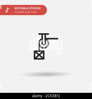 Pulley Simple vector icon. Illustration symbol design template for web mobile UI element. Perfect color modern pictogram on editable stroke. Pulley ic Stock Vector