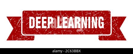 deep learning ribbon. deep learning grunge band sign. deep learning banner Stock Vector