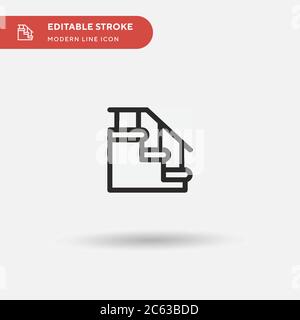 Stairs Simple vector icon. Illustration symbol design template for web mobile UI element. Perfect color modern pictogram on editable stroke. Stairs ic Stock Vector