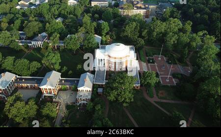 Aerial view of The Rotunda at the University of Virginia in Charlottesville Stock Photo