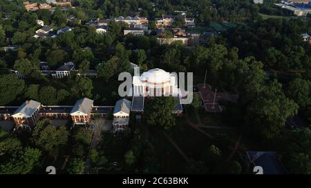 Aerial view of The Rotunda at the University of Virginia in Charlottesville Stock Photo