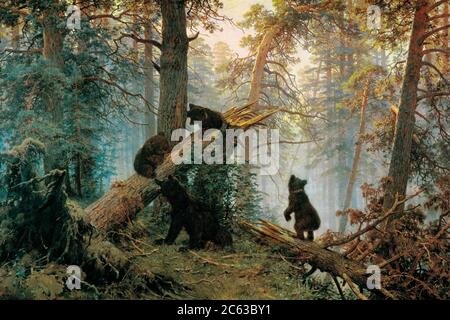 Ivan Shishkin, Morning in a Pine Forest, landscape painting, 1886 Stock ...
