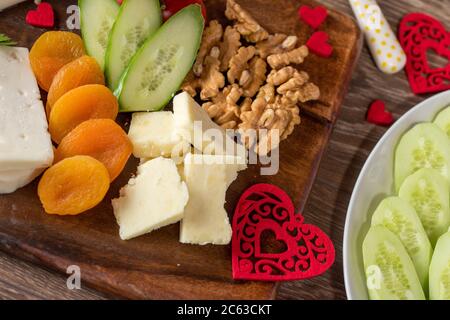 Delicious traditional turkish breakfast on table Stock Photo
