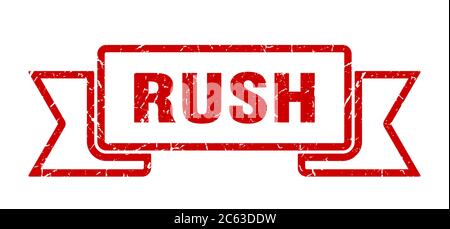 rush ribbon. rush grunge band sign. rush banner Stock Vector