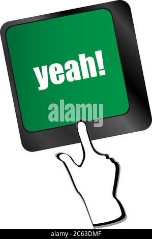 yeah word on computer keyboard key Stock Photo