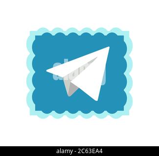 Telegram application icon. Telegram is an online social media network. Social media app . Kharkiv, Ukraine - June , 2020 Stock Photo