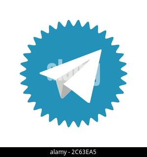 Telegram application icon. Telegram is an online social media network. Social media app . Kharkiv, Ukraine - June, 2020 Stock Photo