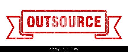 outsource ribbon. outsource grunge band sign. outsource banner Stock Vector