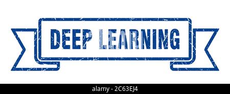 deep learning ribbon. deep learning grunge band sign. deep learning banner Stock Vector