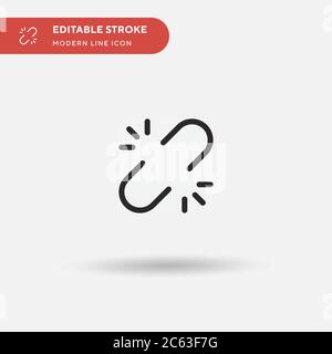 Broken Link Simple vector icon. Illustration symbol design template for web mobile UI element. Perfect color modern pictogram on editable stroke. Brok Stock Vector