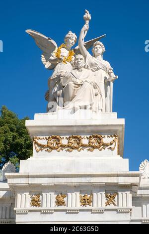 Detail of the Benito Juarez hemicycle at the Alameda Central Park in Mexico City Stock Photo