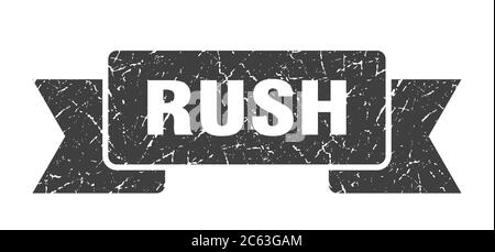 rush ribbon. rush grunge band sign. rush banner Stock Vector