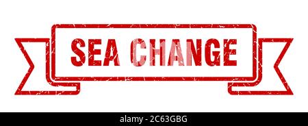 sea change ribbon. sea change grunge band sign. sea change banner Stock Vector