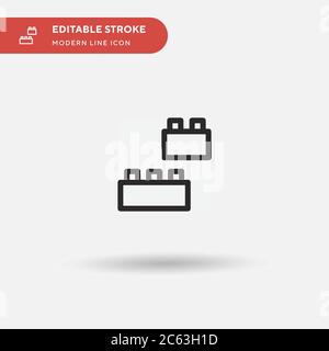 Bricks Simple vector icon. Illustration symbol design template for web mobile UI element. Perfect color modern pictogram on editable stroke. Bricks ic Stock Vector