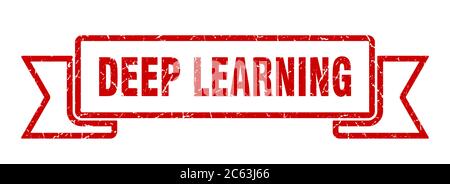 deep learning ribbon. deep learning grunge band sign. deep learning banner Stock Vector