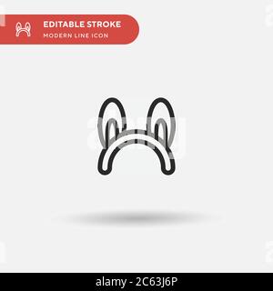 Bunny Hat Simple vector icon. Illustration symbol design template for web mobile UI element. Perfect color modern pictogram on editable stroke. Bunny Stock Vector