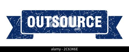 outsource ribbon. outsource grunge band sign. outsource banner Stock Vector