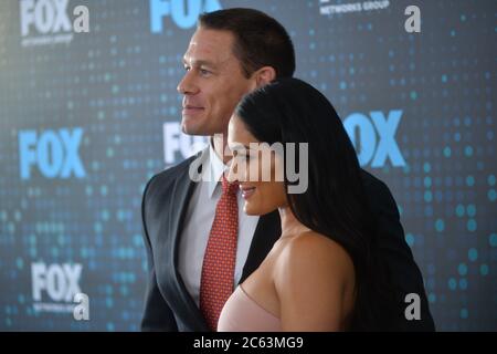 John Cena and Nikki Bella attend the 2017 FOX Upfront at Wollman Rink, Central Park on May 15, 2017 in New York City. Stock Photo