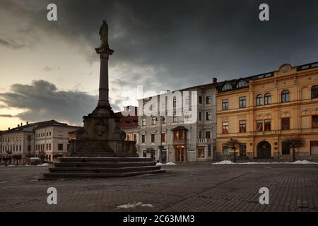 Main square in Banska Bystrica, central Slovakia. Stock Photo